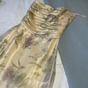 Vintage SCOTT MCCLINTOCK Millennium 2000 Floral strapless Floor length dress